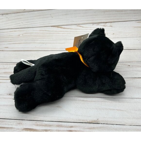 Snuggie Toys Black Cat Plush 10" Halloween Stuffed Animal Orange Bow NWT - Picture 11 of 11